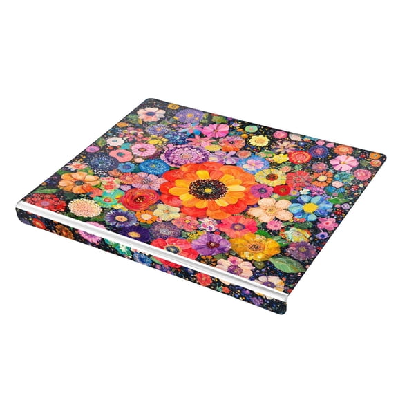 Wobogo Vibrant Floral Pattern Acrylic Cutting Board with Counter Lip 16.5"x13.4 Perfect for Bread Meat Veggies & More Great Kitchen Essential Gadgets & Decor