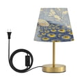 thumbnail image 1 of Wobogo Vintage Blue Peacock Table Lamps Three-channel Adjustable Lighted Antique Brass Metal Base Simple Modern Style for Bedroom Nightstands Living Room and Office, 1 of 8