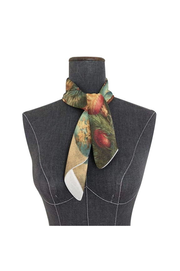 Wobogo Vintage Christmas Ball Square Scarf 23.62 x 23.62 In Lightweight Polyester Silk-Feel Neck Scarf for Women Fashion Head Scarf Hair Wrap Bandana