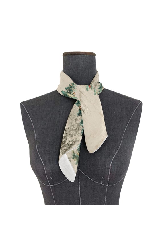 Wobogo Vintage Christmas Trees Square Scarf 23.62 x 23.62 In Lightweight Polyester Silk-Feel Neck Scarf for Women Fashion Head Scarf Hair Wrap Bandana