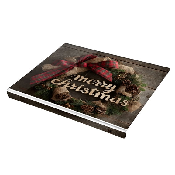 Wobogo Vintage Oak Hoop Acrylic Cutting Board with Counter Lip 16.5"x13.4 Perfect for Bread Meat Veggies & More Great Kitchen Essential Gadgets & Decor