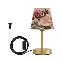 Wobogo Vintage Rose Table Lamps Three-channel Adjustable Lighted Antique Brass Metal Base Simple Modern Style for Bedroom Nightstands Living Room and Office