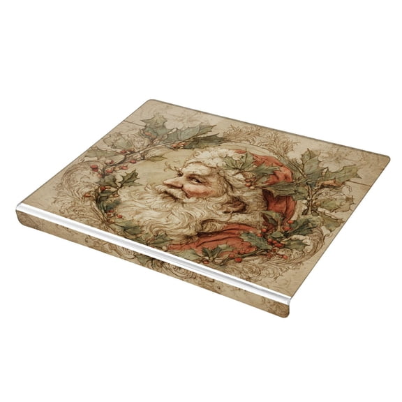 Wobogo Vintage Santa Acrylic Cutting Board with Counter Lip 16.5"x13.4 Perfect for Bread Meat Veggies & More Great Kitchen Essential Gadgets & Decor