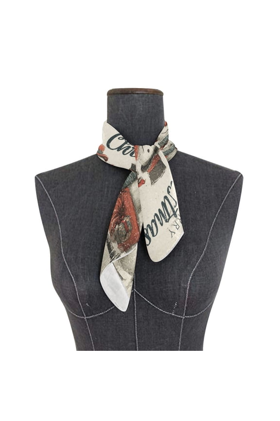 Wobogo Vintage Snowmen Square Scarf 23.62 x 23.62 In Lightweight Polyester Silk-Feel Neck Scarf for Women Fashion Head Scarf Hair Wrap Bandana