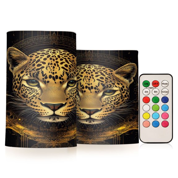 Wobogo Vivid Image Panther Combo Flameless Flickering Candle Light with Remote Control and Timer for Romantic Atmosphere