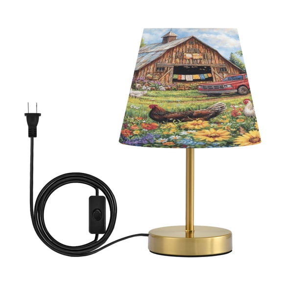 Wobogo Warm Farm Table Lamps Three-channel Adjustable Lighted Antique Brass Metal Base Simple Modern Style for Bedroom Nightstands Living Room and Office