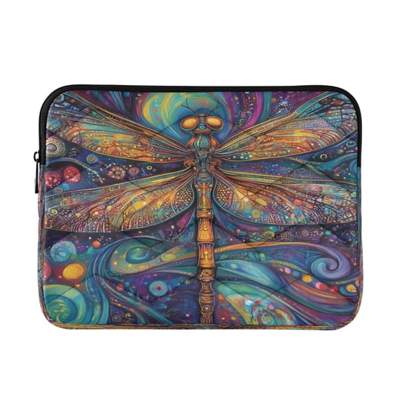 Wobogo Weird Style Dragonfly Laptop Sleeve 13.4 inch Lightweight Zipper Design Soft Padded Protection Against Scratches and Impacts