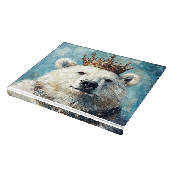 Wobogo White Bear King Acrylic Cutting Board with Counter Lip 16.5"x13.4 Perfect for Bread Meat Veggies & More Great Kitchen Essential Gadgets & Decor