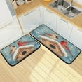 thumbnail image 1 of Wobogo Winter Cardinal Bird Kitchen Carpet Set of 2 Absorbent and Stain Resistant Non-slip Star Rubber Backing, 1 of 7