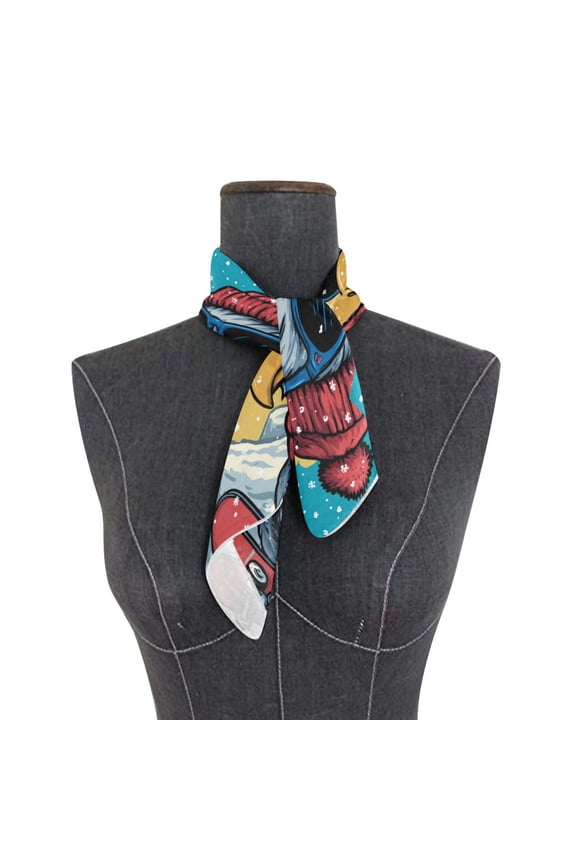 Wobogo Winter Eagle Square Scarf 23.62 x 23.62 In Lightweight Polyester Silk-Feel Neck Scarf for Women Fashion Head Scarf Hair Wrap Bandana