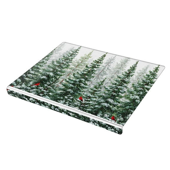 Wobogo Winter Green Pine Tree Acrylic Cutting Board with Counter Lip 16.5"x13.4 Perfect for Bread Meat Veggies & More Great Kitchen Essential Gadgets & Decor