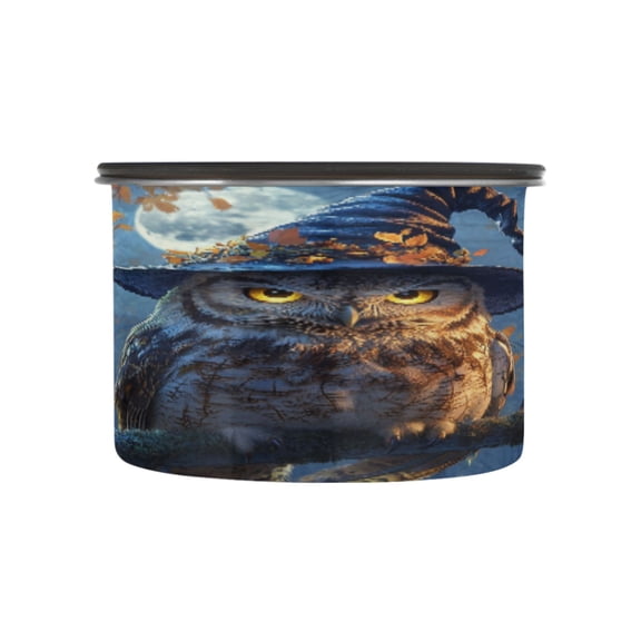 Wobogo Wise Owl Food Storage Jars 304 Food Grade Stainless Steel Canisters With Vacuum Airtight Lids for Coffee Snacks Nuts Cereal 500ML