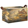 thumbnail image 1 of Wobogo Yellow Spot Butterfly Storage Basket 16.9×11.4×10in Collapsible Oversized with Metal Iron Frame, 1 of 8
