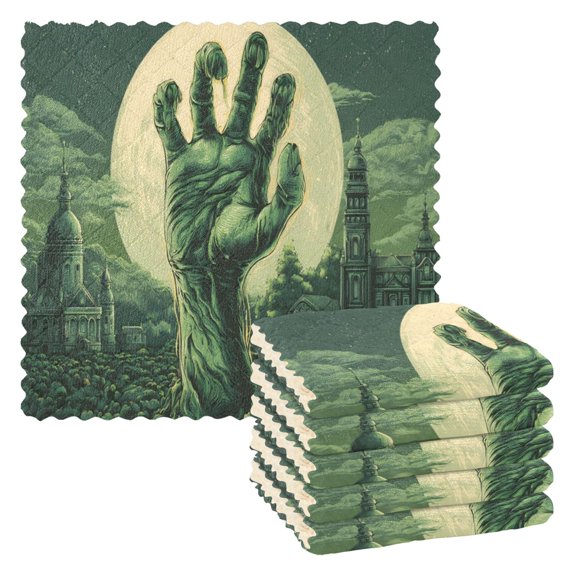 Wobogo Zombie Hand Kitchen Towels 6pcs Ultra Soft Highly Absorbent Quick Drying Dish Cloths 1111inch