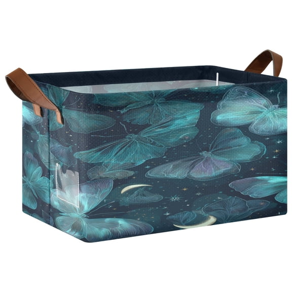 WobogoExquisite Butterfly Storage Basket 16.9×11.4×10in Collapsible Oversized with Metal Iron Frame