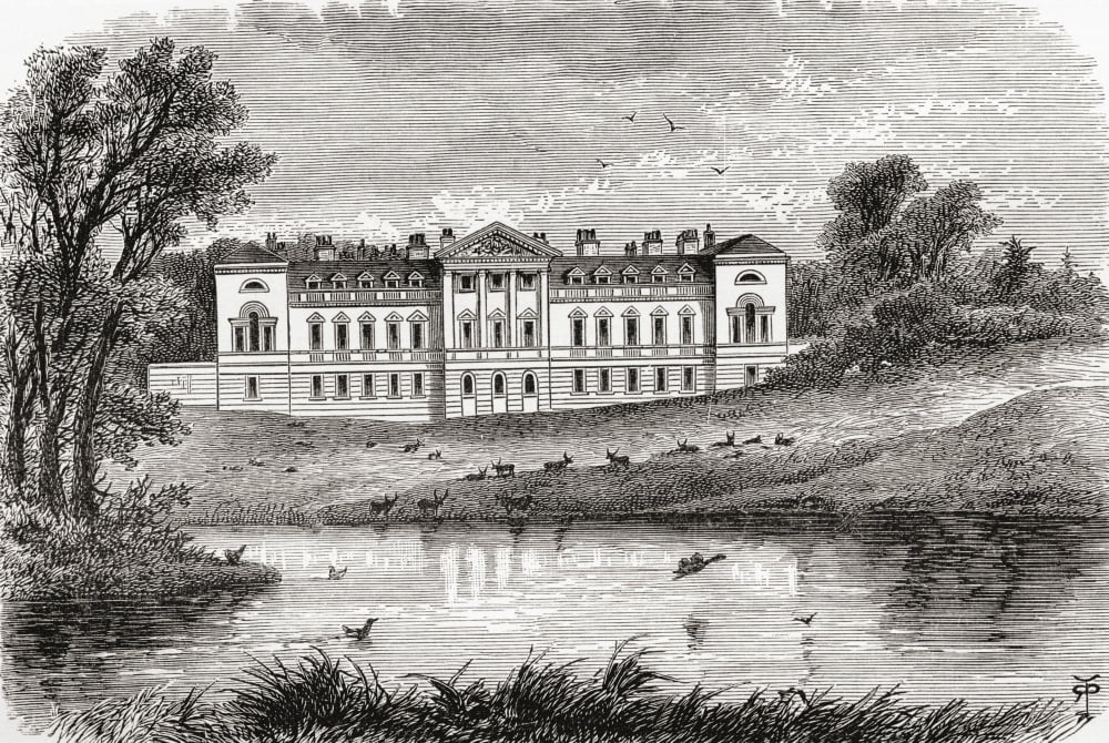 Woburn Abbey Near Woburn Bedfordshire England In The Late 19Th Century From Our Own Country Published 1898 Canvas Art - Ken Welsh Design Pics (17 x 12)