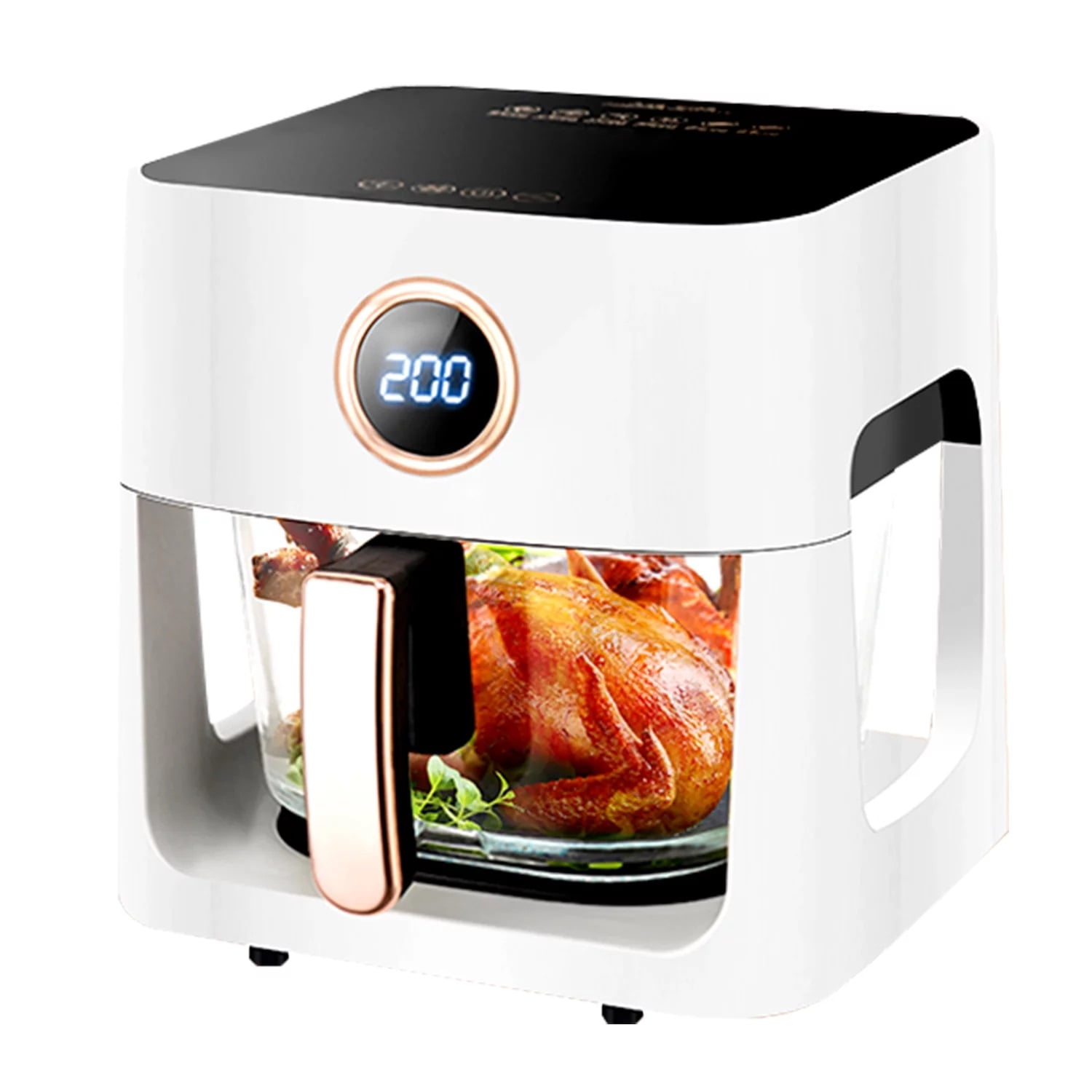 Multifunctional Home Air Fryer Without Oil 6L Oven,220V EU 1100W LED Touch  Panel Temperature Control Visual Air Frying