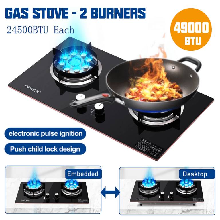 Wobythan 2 Burners Portable Camping Gas Stove Cooktop for Outdoor