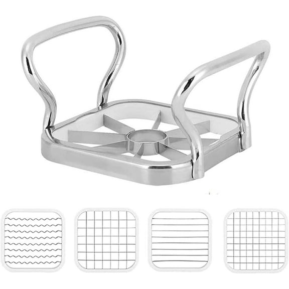 Wobythan Fry Cutter,5 in 1 Chopper Vegetable Cutter French Fry Cutter Manual Potato Slicer Potato Chip Maker Stainless Steel Fruit Slicer for Potato Onion