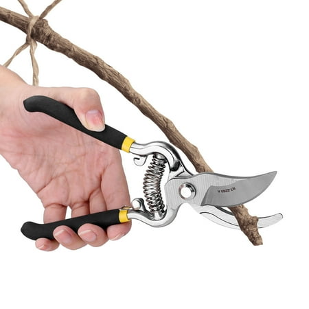 Wobythan Garden Pruning Shears, 8" Bypass Hand Pruner Tools, Steel Blade and Non-Slip Handle