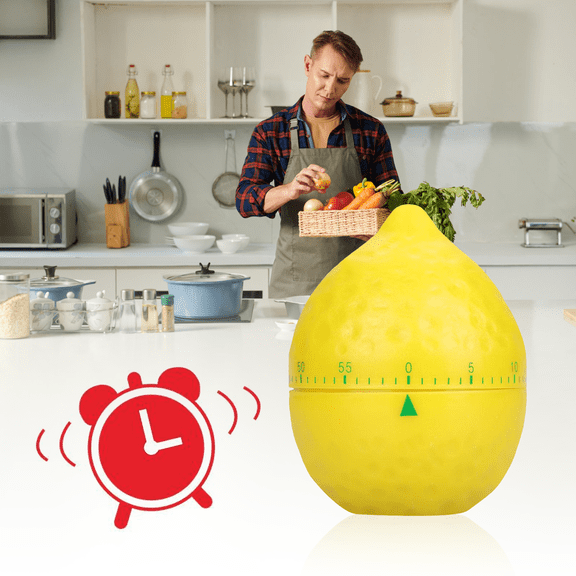 Wobythan Kitchen Mechanica Timer for Cooking, Home Cooking Timing Tool, lemon Shape