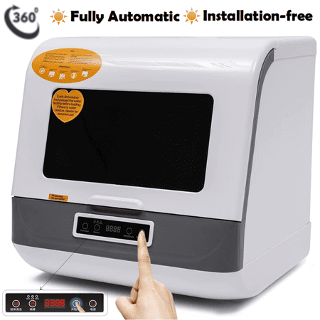 Wobythan Portable Countertop Dishwasher Fully Automatic Dishwashing Drying Machine for RV and Apartments