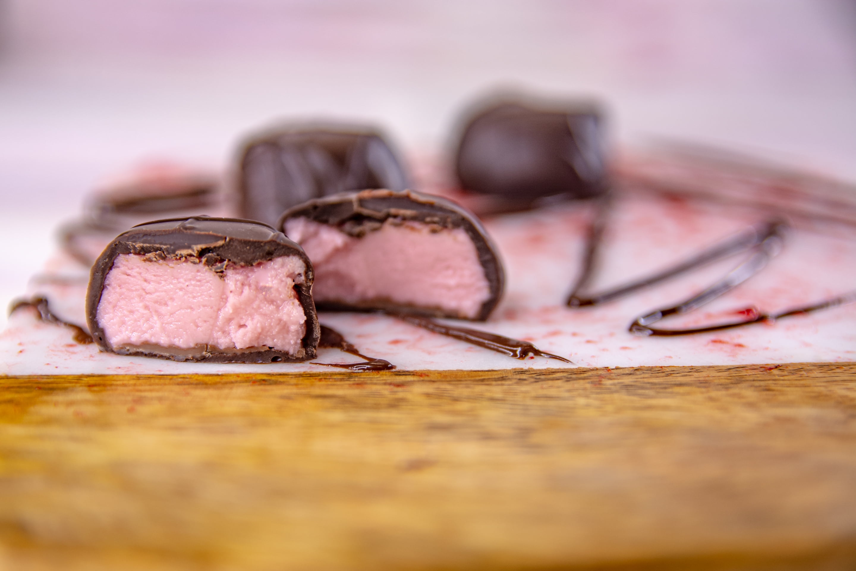 Wockenfuss Candies Raspberry Creams, Dark Chocolate - 1lb