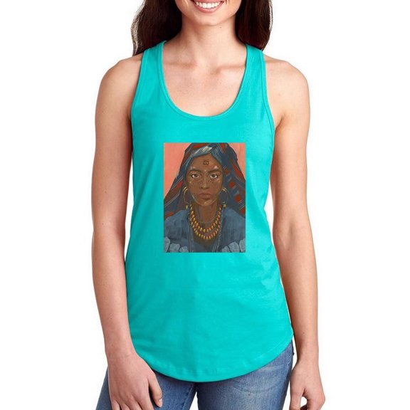 Wodaabe Woman Racerback Tank Women -Jacob Green Designs, Female Medium