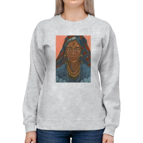Wodaabe Woman Sweatshirt Women -Jacob Green Designs, Female XX-Large