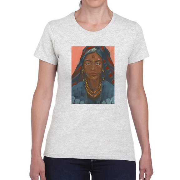 Wodaabe Woman T-Shirt Women -Jacob Green Designs, Female Medium