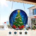 thumbnail image 1 of Wodellrrea Christmas Acrylic Suncatcher Puzzle, Tree Window Hanging Ornament, Stained Glass Style Decor, Green Night Tree, Colorful DIY Assembly Craft with Hanging Chain for Indoor Window, 1 of 9