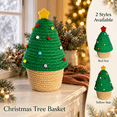 thumbnail image 1 of Wodellrrea Christmas Tree Storage Basket, Holiday Storage Bin, Knitted Organizer Basket with Yellow Star, Festive Open-Top Container for Wrapped Candy, Gifts, Desktop, Shelf and Home Decor, 1 of 5