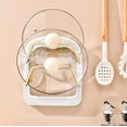 thumbnail image 1 of Wodellrrea No Punch Wall Hanging Pot Lid Holder, Sturdy Plastic Multifunctional Kitchen Organizer Rack, White Space-Saving Utensil Storage Shelf, 1 of 7