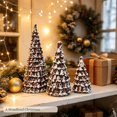 thumbnail image 1 of Wodellrrea Pine Cone Christmas Tree Set, 3 Piece Tabletop Holiday Decoration, Snow Dusted Wooden Tree Centerpieces for Indoor Mantel, Shelf, Dining Table and Rustic Winter Home Decor, 1 of 7