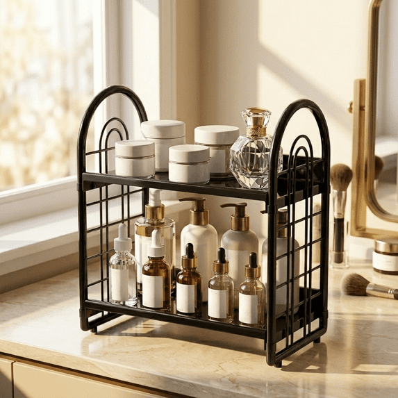 Wodellrrea Plastic 2-Tier Countertop Spice Rack & Organizers