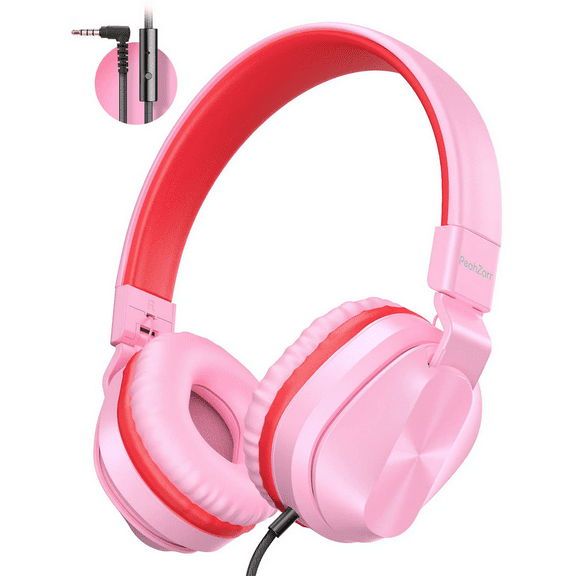 WodnHoak WGYP-063 On-Ear Headphones with Mic Wired Foldable Lightweight Adjustable On Ear Headset Stereo Bass Headphones with Microphone