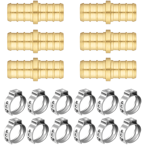Wodtesl 1/2 Inch for PEX B Brass Fittings Elbow Coupler Tee Stainless Steel Clamp