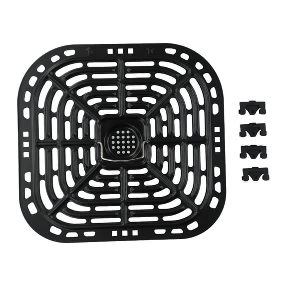 Wodtesl 1 pcs Air Fryer Grill Pan Replacement, Non-Stick Crisper Plate with Handle, 9x9.5 inch Carbon Steel Frying Basket for Multiple Air Fryers, Dishwasher Safe