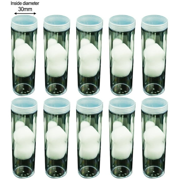 Wodtesl 10pcs Plastic Coin Collection Box Protection Tube Holder For 27mm/30mm Coins Capsules Storage Container Tube Holder With Lid