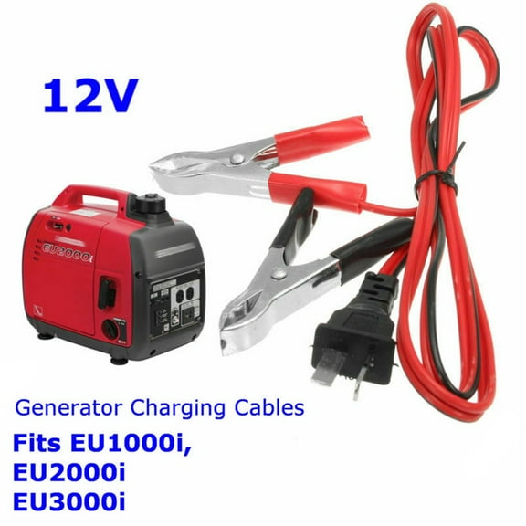 Wodtesl 12V Generator DC Charging -Lead Cable Cord Wire T-plug For Honda Generator EU1000i EU2000i -Alligator Clip Charging Lead-Cable