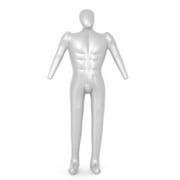 Wodtesl 170cm Mens Full Body Inflatable Mannequin Silver Male Mannequin Torso Tailor Clothing Mannequin Display