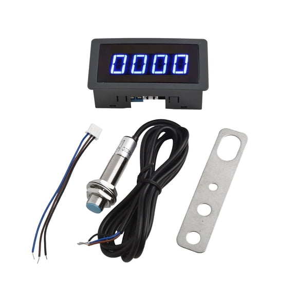 Wodtesl 1pc Digital LED Tachometer AC110-230V RPM Motor Tachometer With Hall Proximity Switch Sensor NPN For Lathes Conveyor Belt