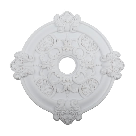 Wodtesl 1pc Lighting PU Ceiling Medallion Ceiling Cover Plate Ceiling Fan Medallion Home For Light Fixtures Ceiling Light Trim 39cm