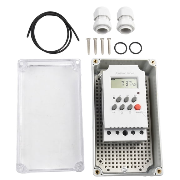 Wodtesl 230VAC 30A Digital Timer Switch With 99 Cycles 230VAC 30A 99 Cycles Per Day ON OFF Digital Timer Switch With IP65 Waterproof