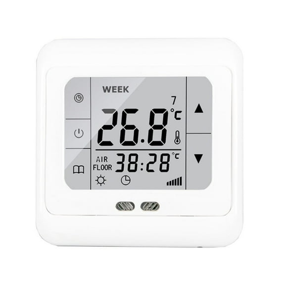 Wodtesl 250V AC/25A Digital Thermostat Touchscreen Underfloor Heating Room Controller Floor Sensor Dual Temperature Sensor Control