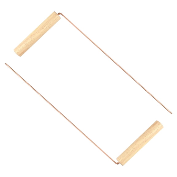 Wodtesl 2Pcs 99.9% Copper Divining Dowsing Rods Metal Detector For Waters Treasure Finding Tools With Woodens Handle Copper Probing Rods