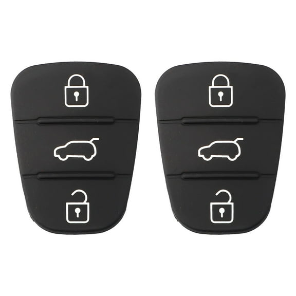 Wodtesl 2x Car Rubber Button Pads Remote Car 3 Buttons Key Fobs Case Car Interior Decor Accessories Key Case For Car