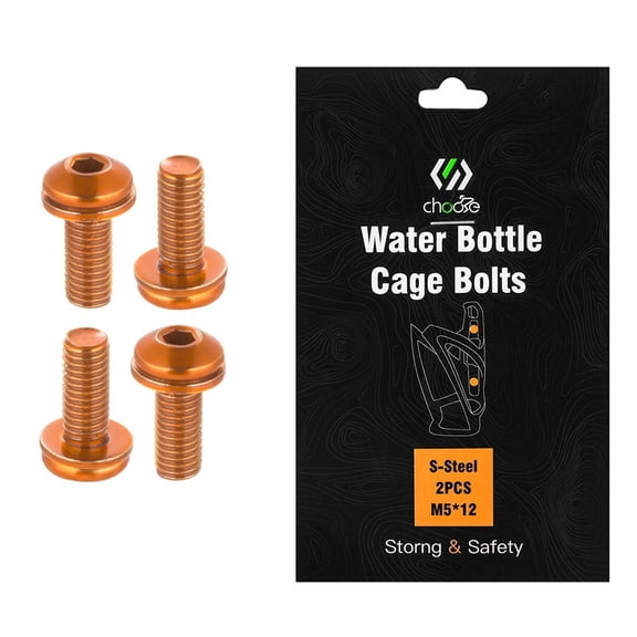Wodtesl 4Pcs Bike Water Bottle Cage Bolts Holder Screws M5*12 Inner Rack Hexagon Stainless Steel Screws For Bottle Holder Bracket Rack