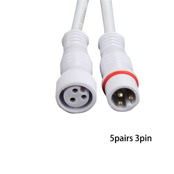 Wodtesl 5 Pairs IP65 2/3-Pin 22AWG Wire LED Male And Female Cable Connector For Test Measurement Tool Accessory