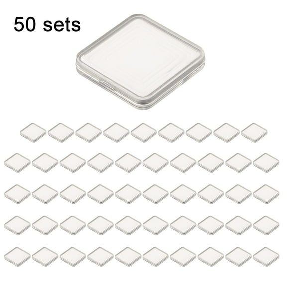 Wodtesl 50pcs Storage Box Coin Capsule Case Container Square Jewelry Storage Box Container Desktop Decoration 17/20/25/27/30mm